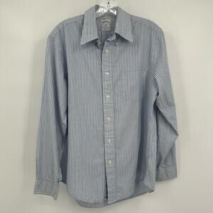Brooks Brothers Mens Regency 100% Cotton Button Up Shirt Size XL Striped Classic
